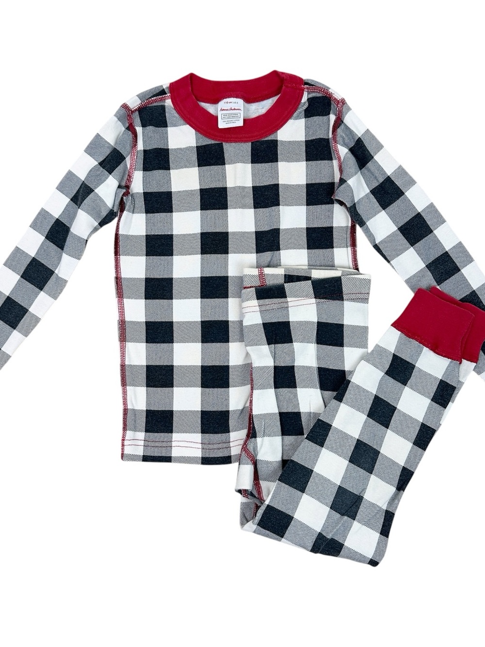 Hanna Andersson Black & White Buffalo Plaid Pajama Set **PLAY NO ELASTIC